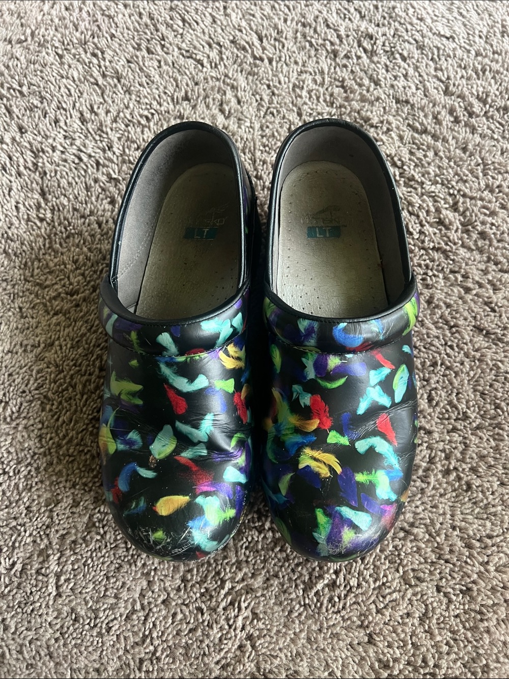 Dansko LT Comfort Clog Multicolor Slip On Block Heel Size 9/EU Size 40